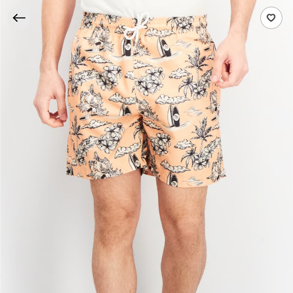 Trunks Orange and Black Tropical Swim Trunks